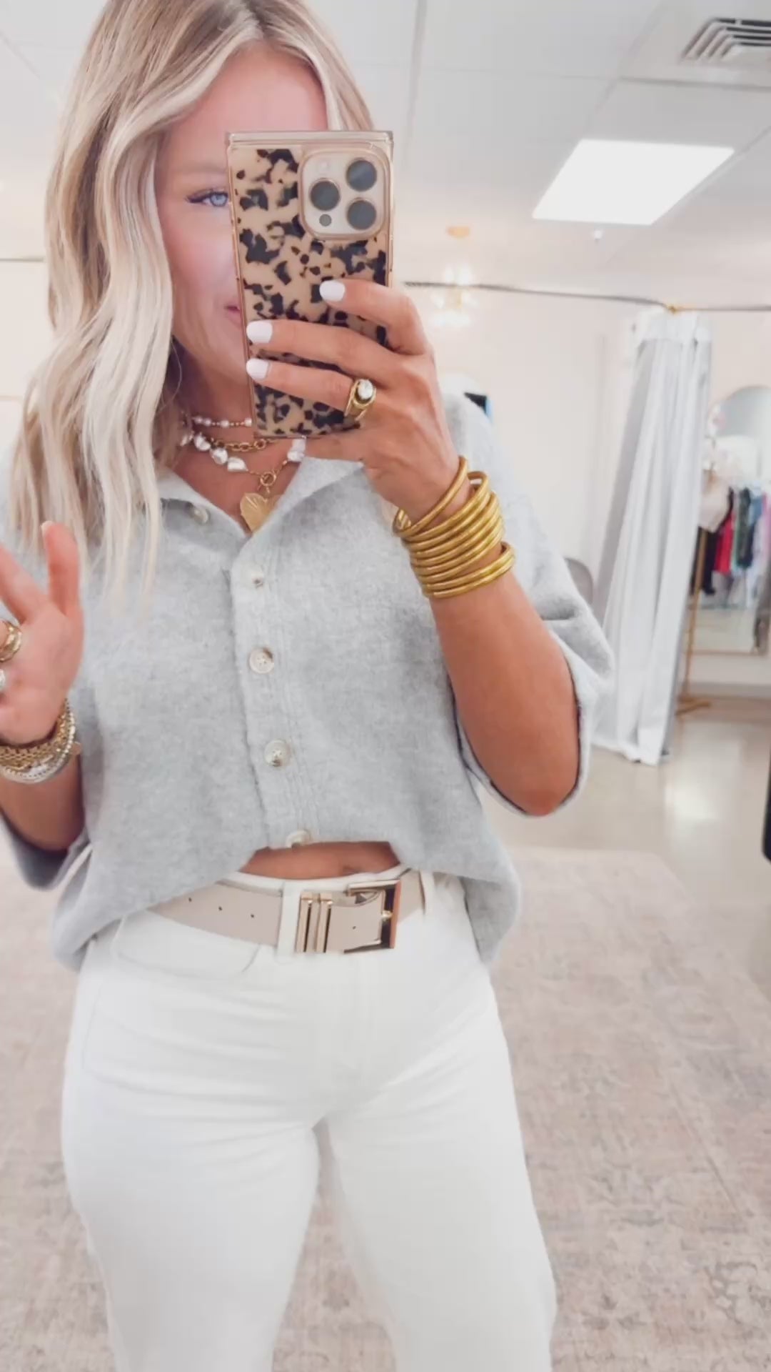 Noelle Sweater Top-Grey