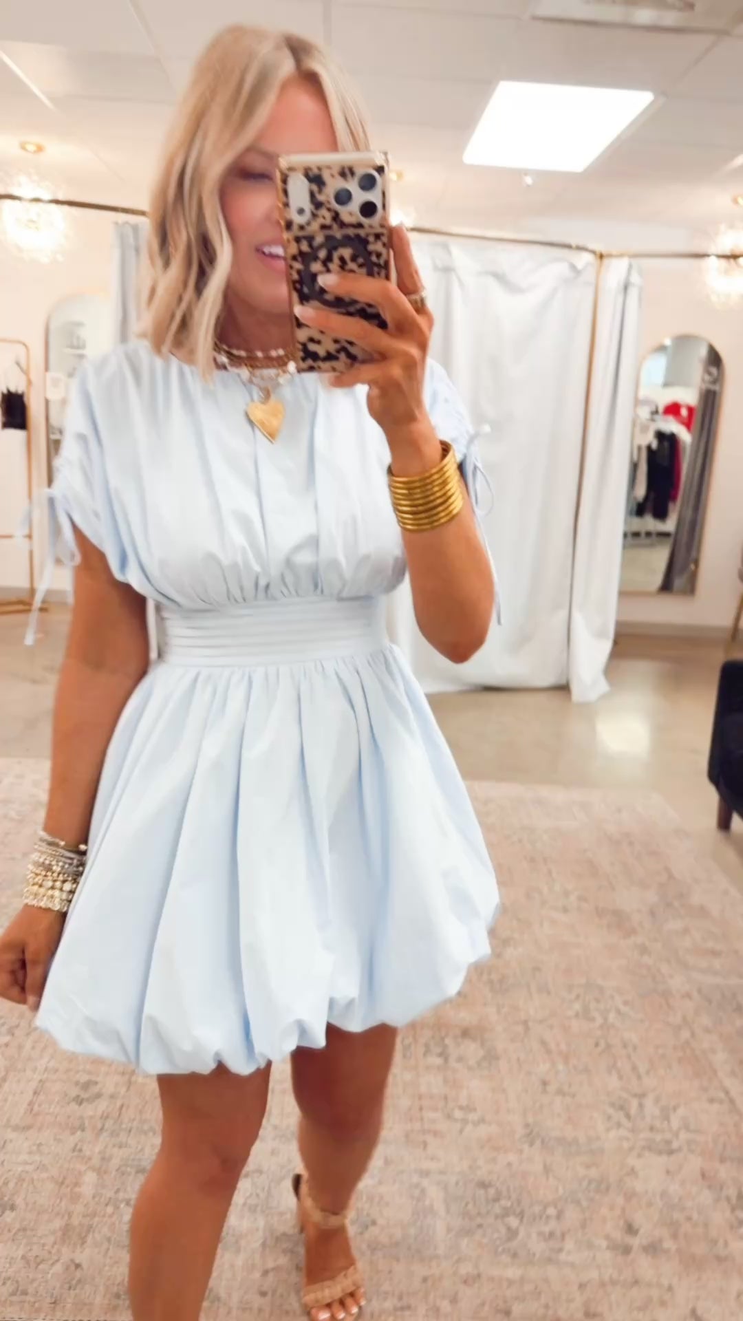 Indie Bubble Hem Mini Dress