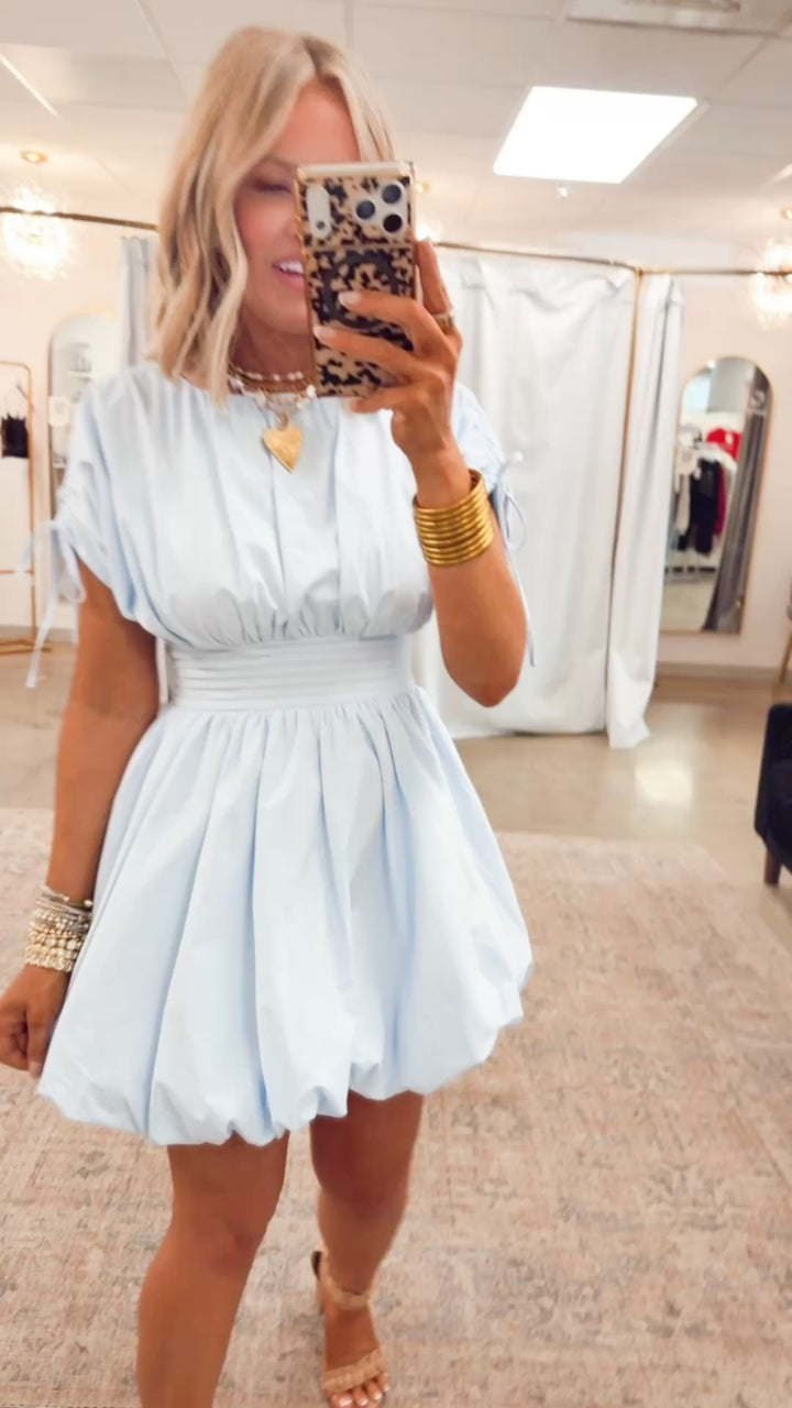 Indie Bubble Hem Mini Dress