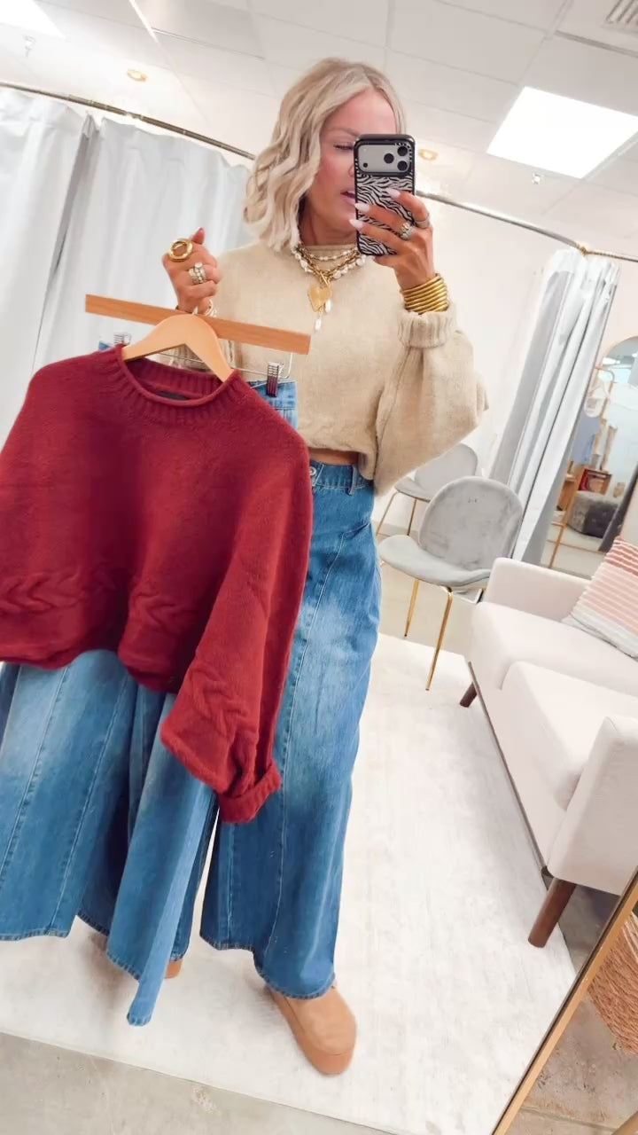 The Beckham Pleated Wide Leg Jean-Light Denim
