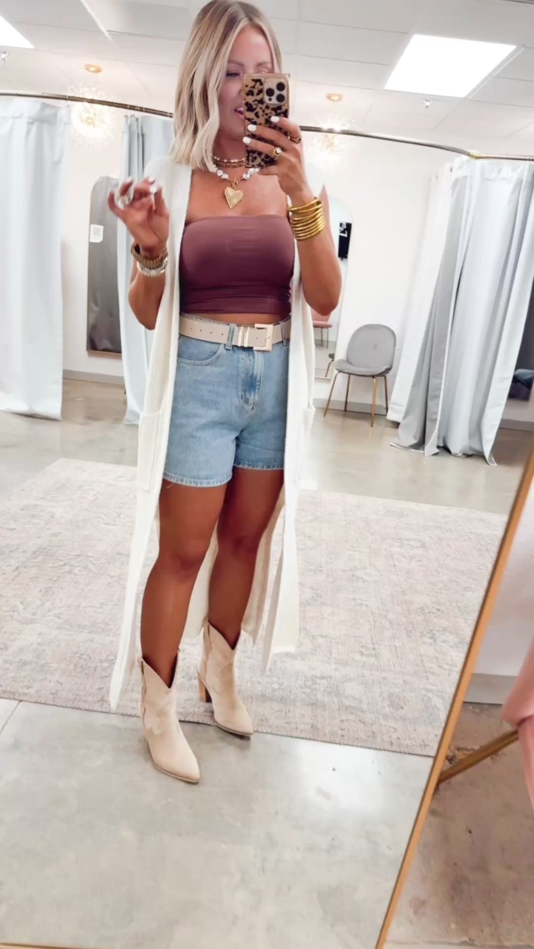 Long Sweater Vest Cardigan-Champagne