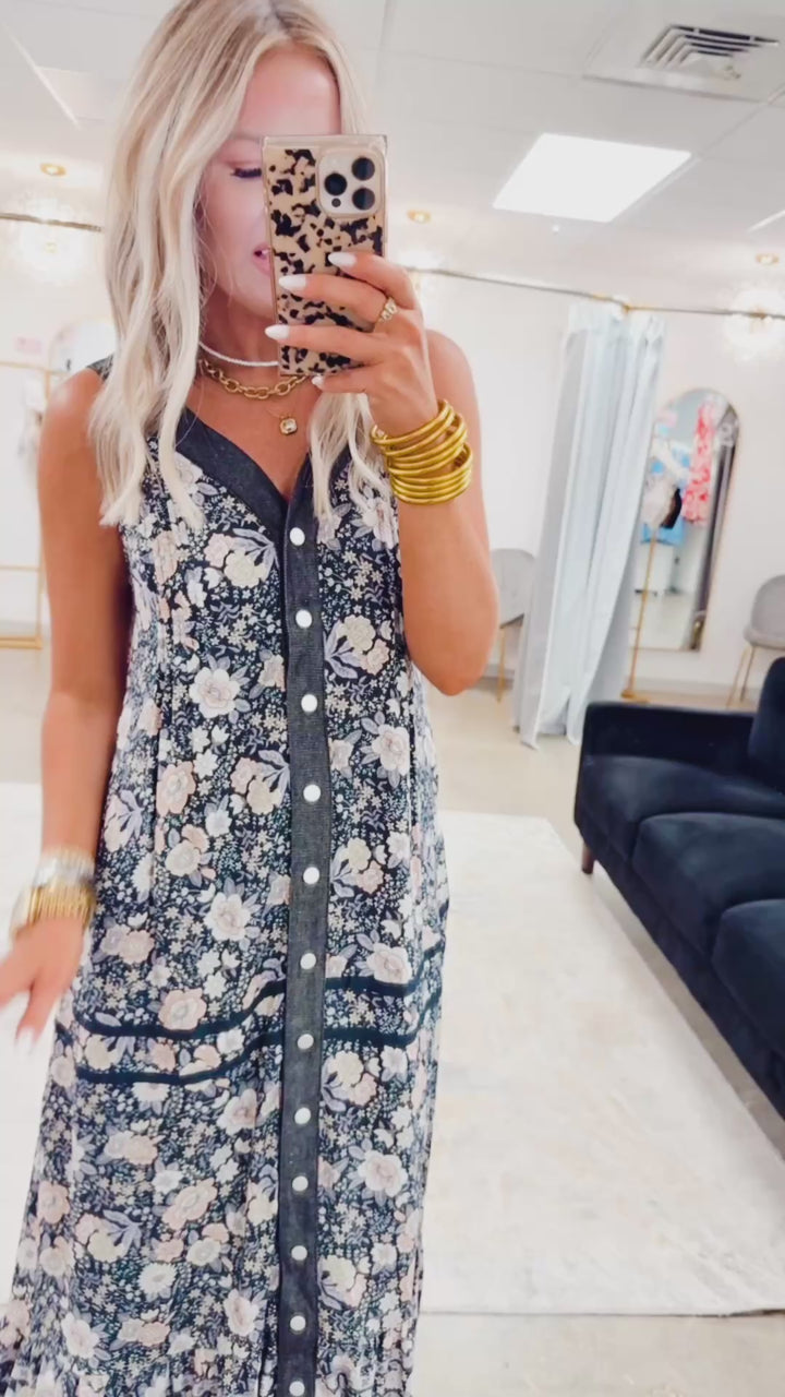 Willow Vine Maxi Dress-Ink