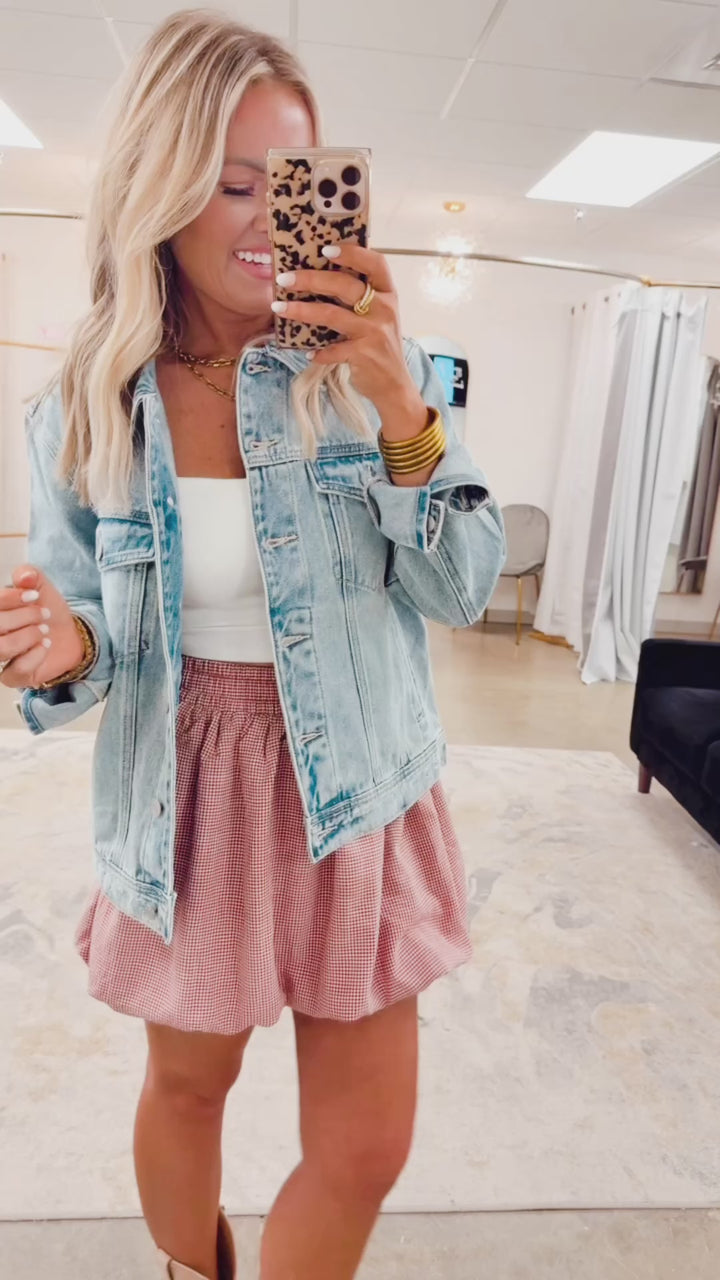 Gingham Bubble Hem Convertible