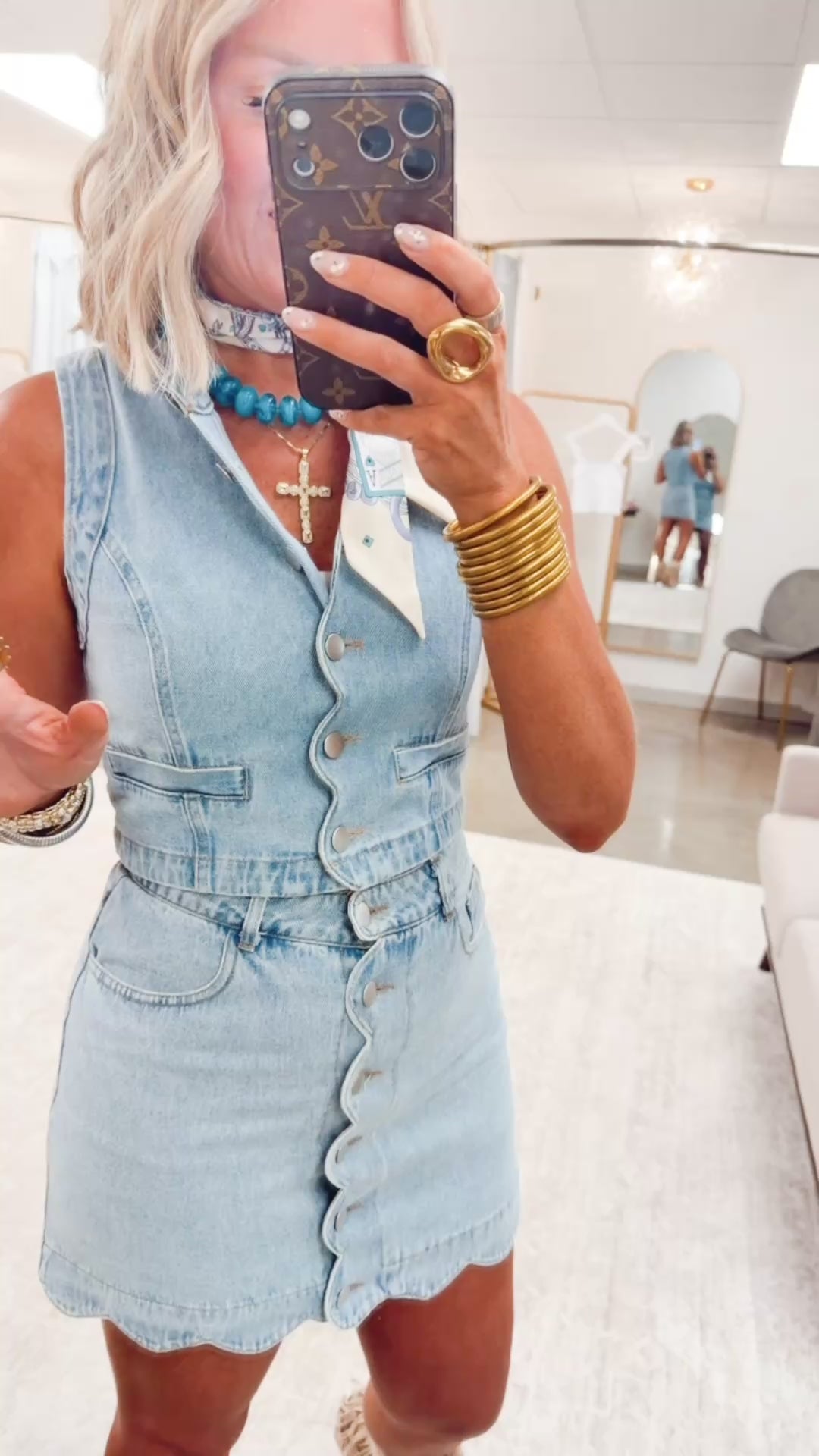 The Rayn Scalloped Denim Set