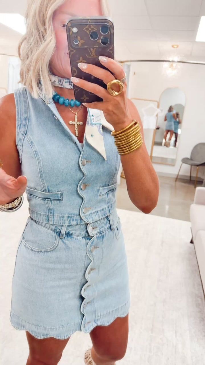 The Rayn Scalloped Denim Set