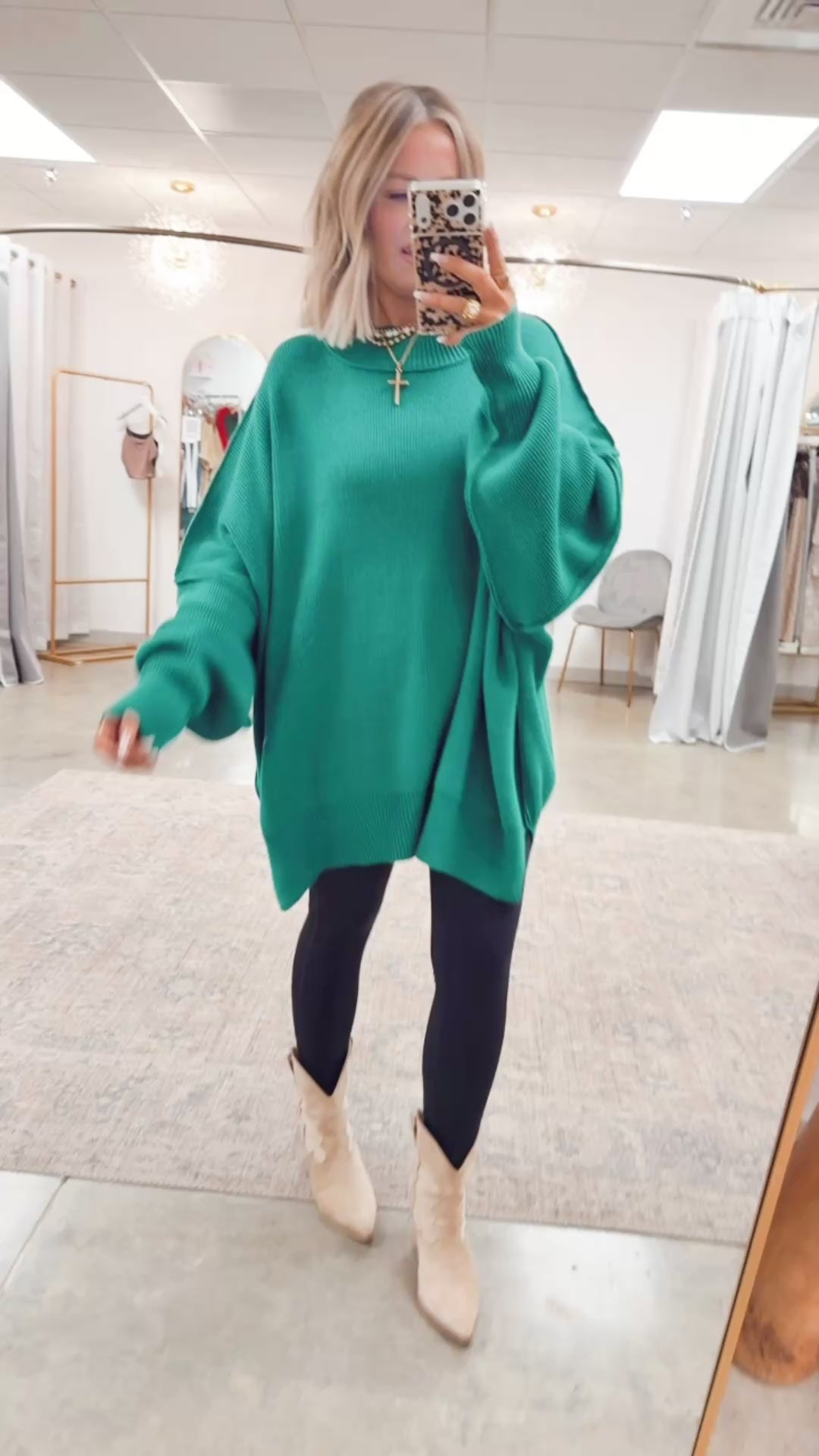 Forest Chill Mock Neck Sweater