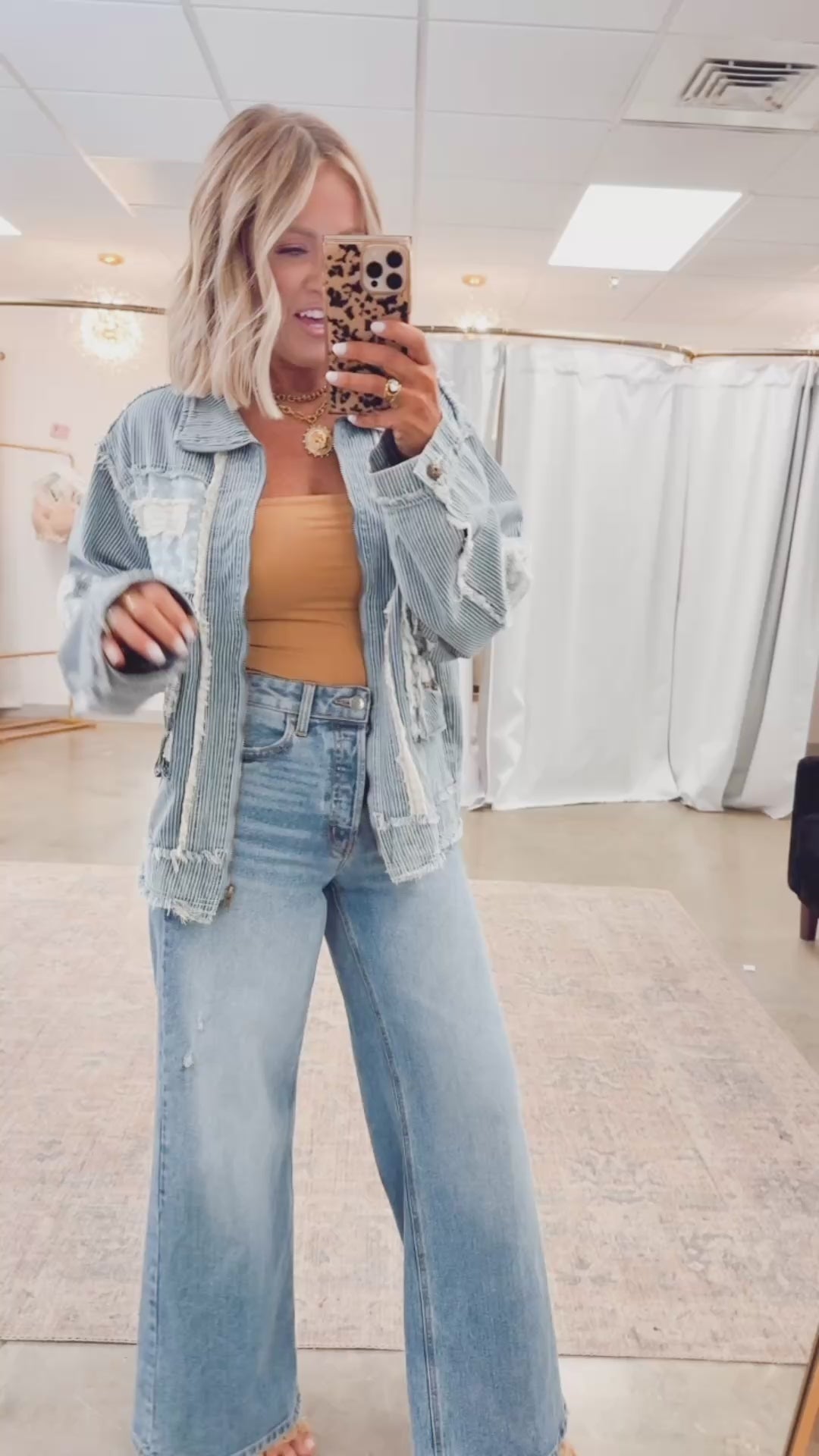 Striped Denim Twill Jacket