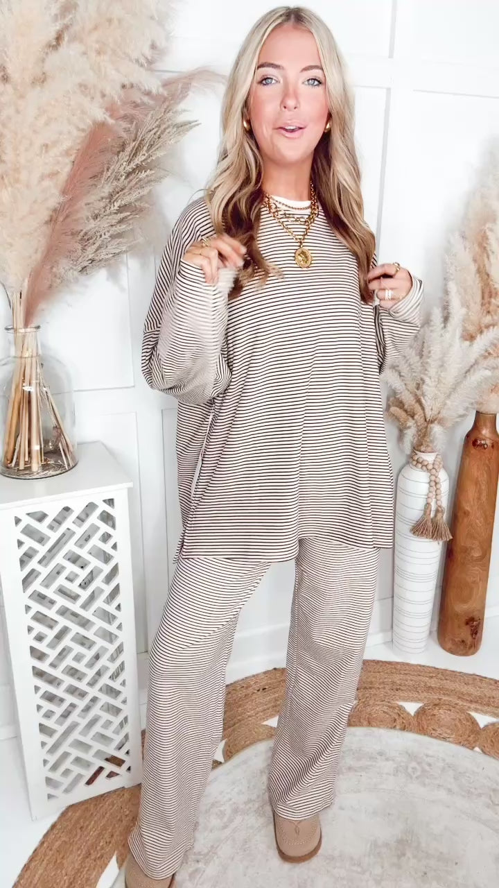The Levi Striped Top-Almond
