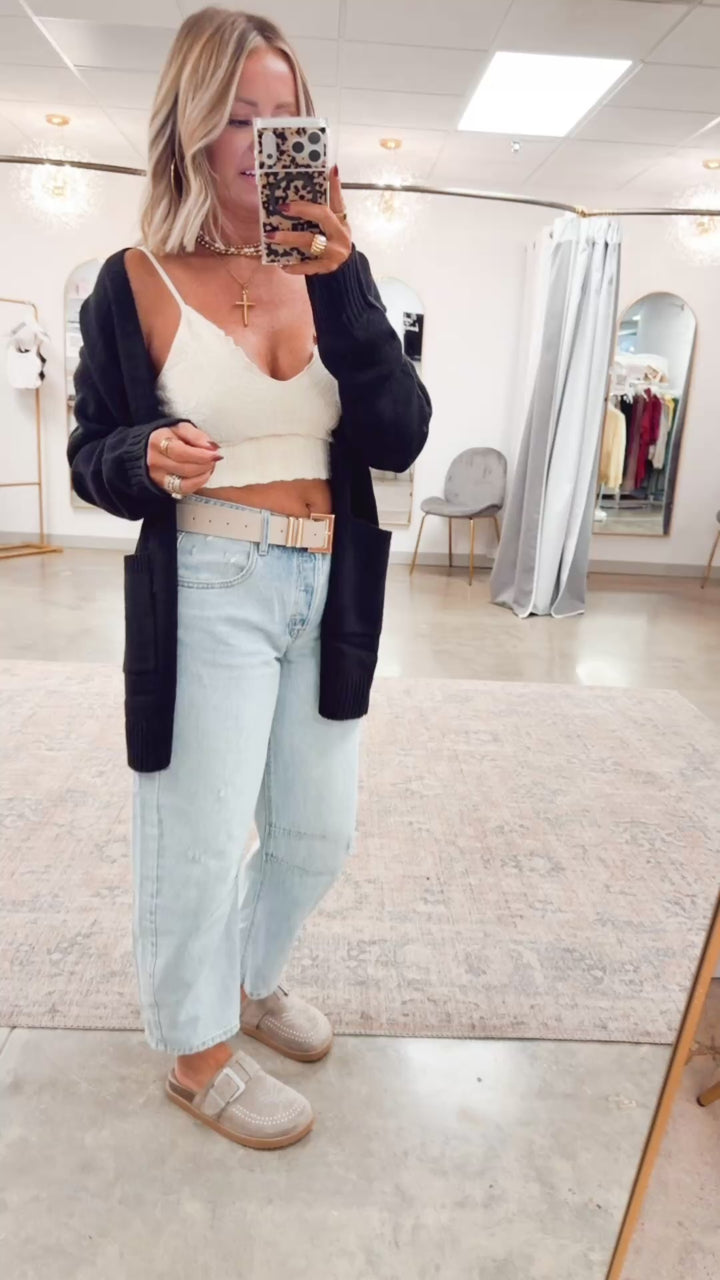 Brixton Sweater Cardigan-Black