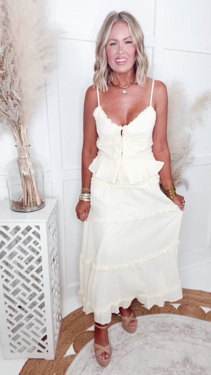 The Belle Cami & Skirt Set-Butter