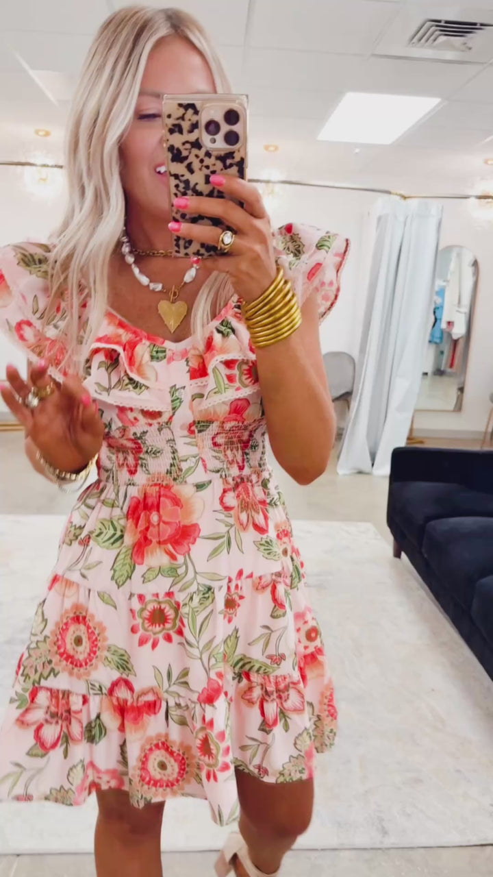 Bre Floral Smocked Mini Dress