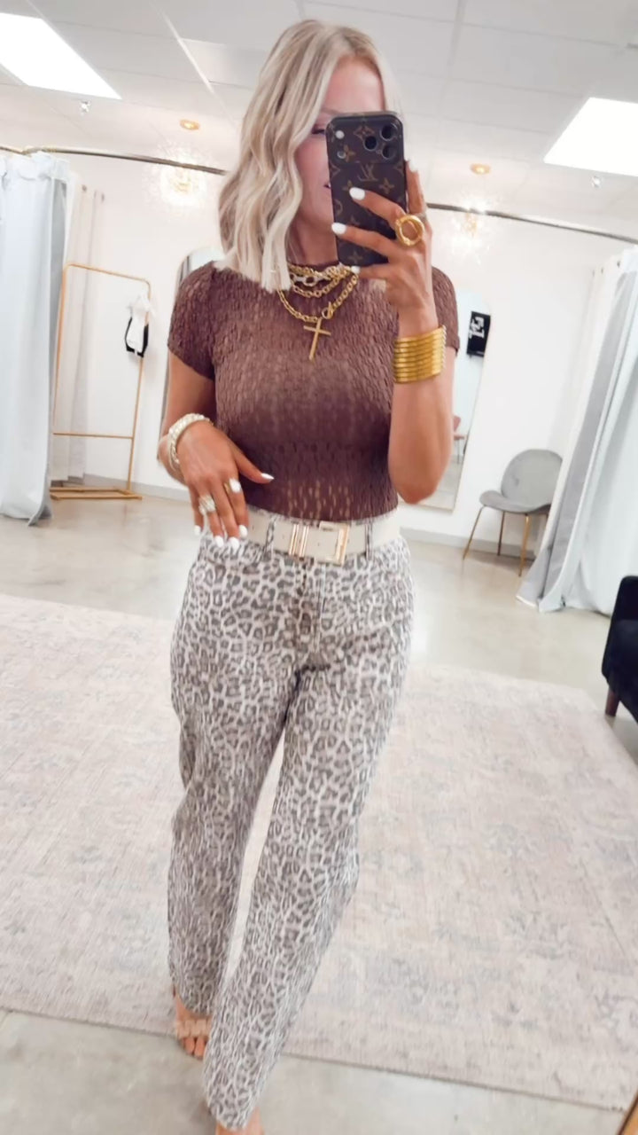 The Lace Drift Top-Chocolate