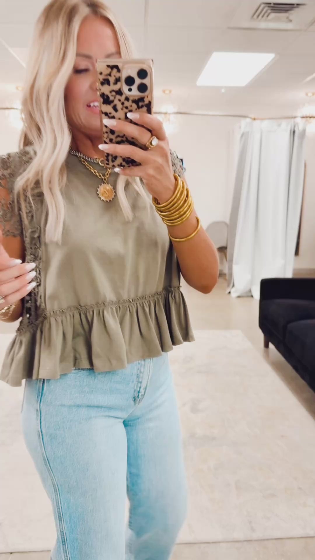 Wisteria Lace Top-Forest
