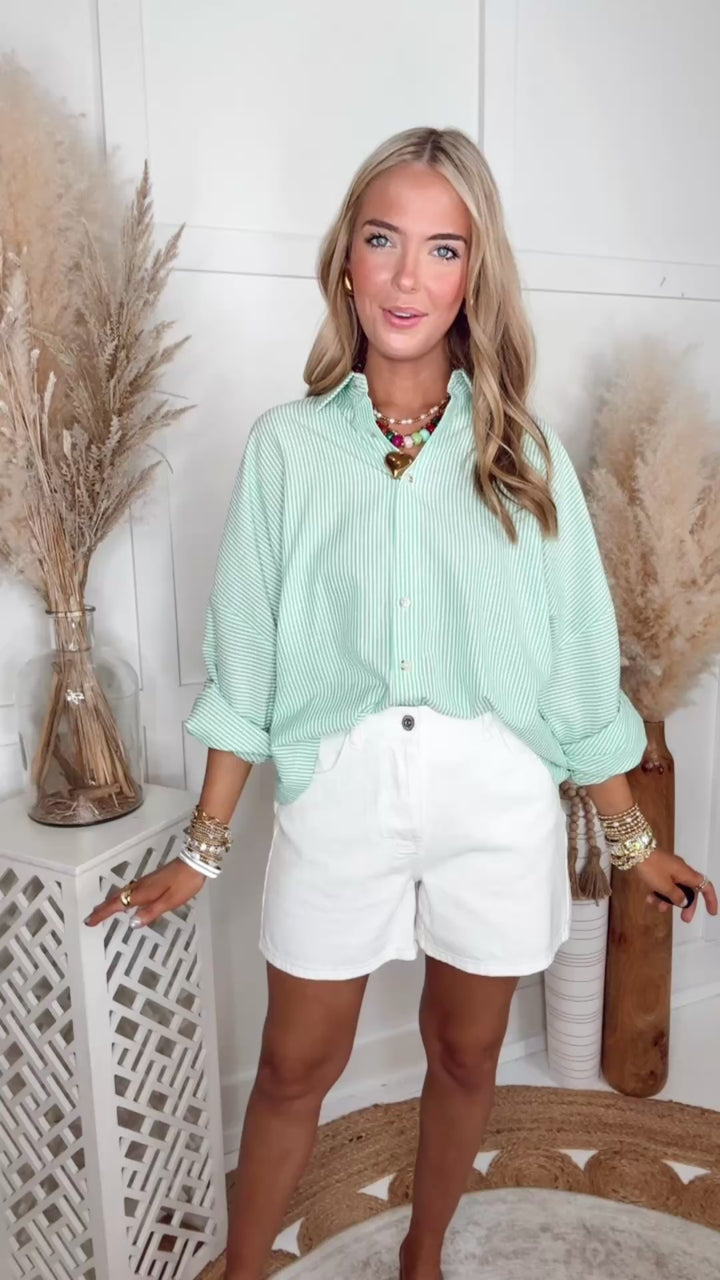 Dockside Button Down Shirt-Green