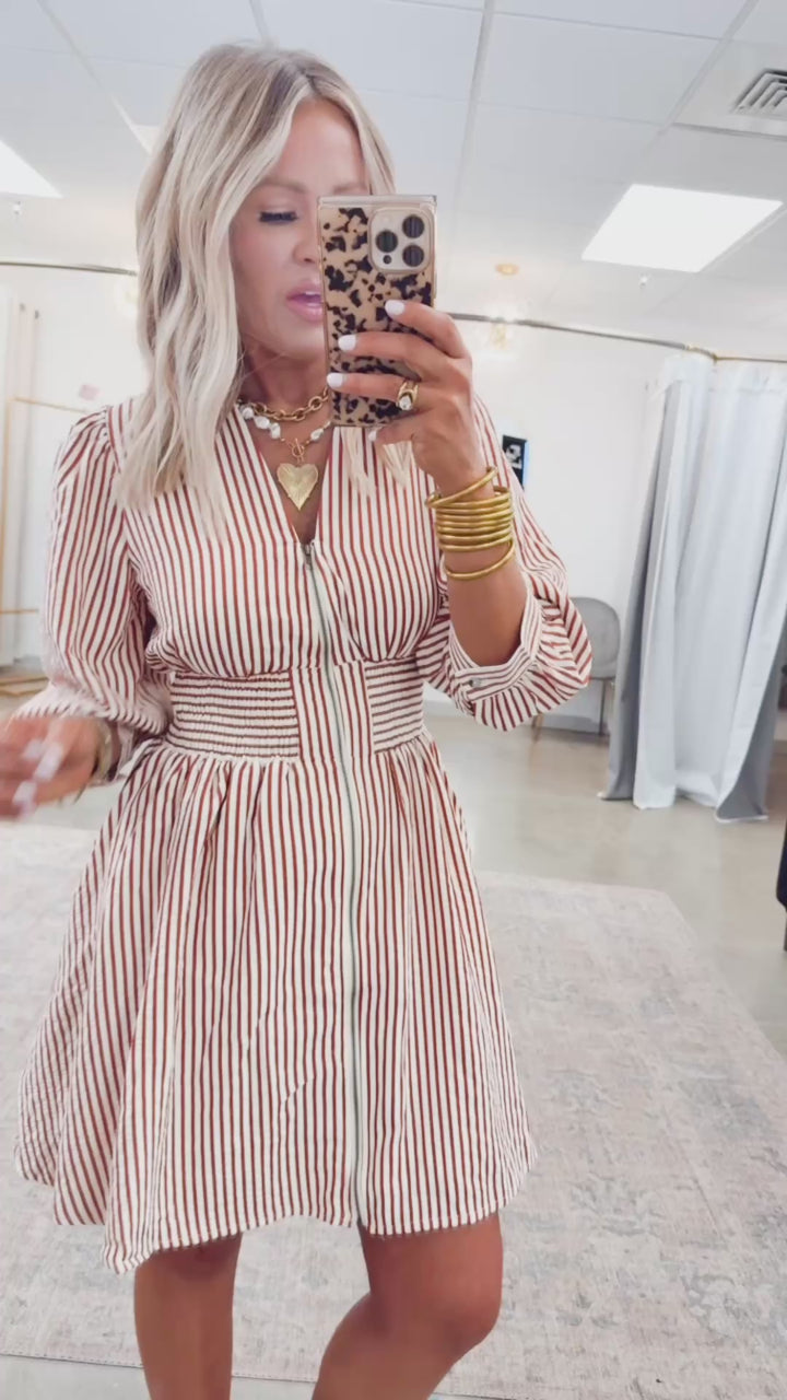 Lena Mini Dress-Rust