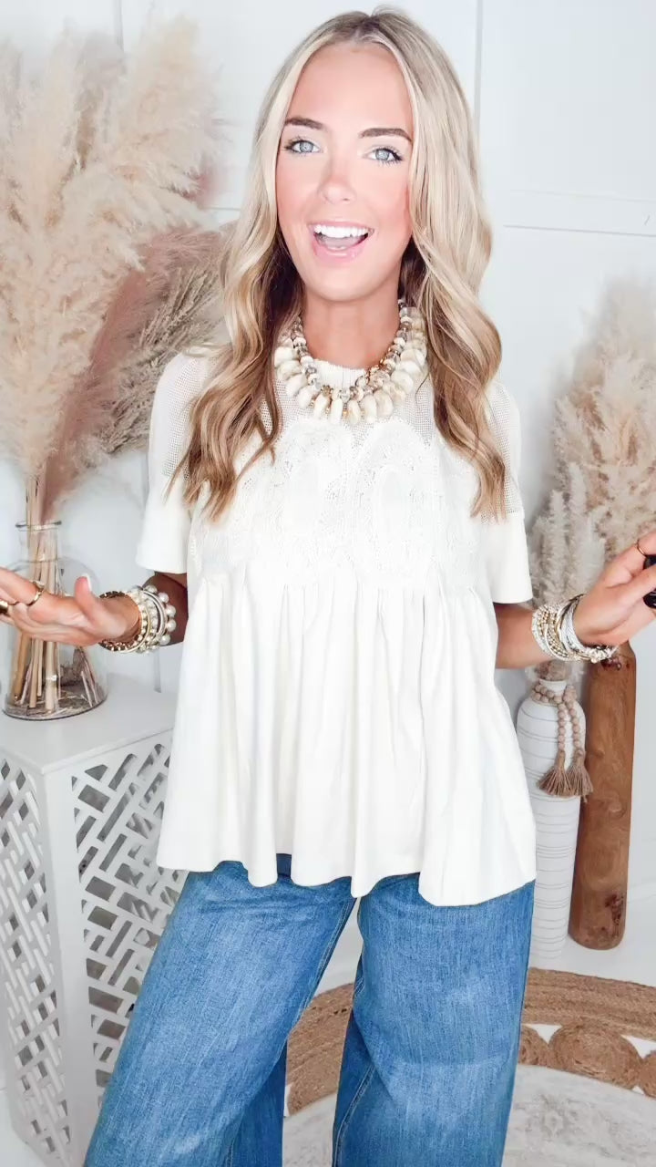 The Delicate Darling Top-Ivory
