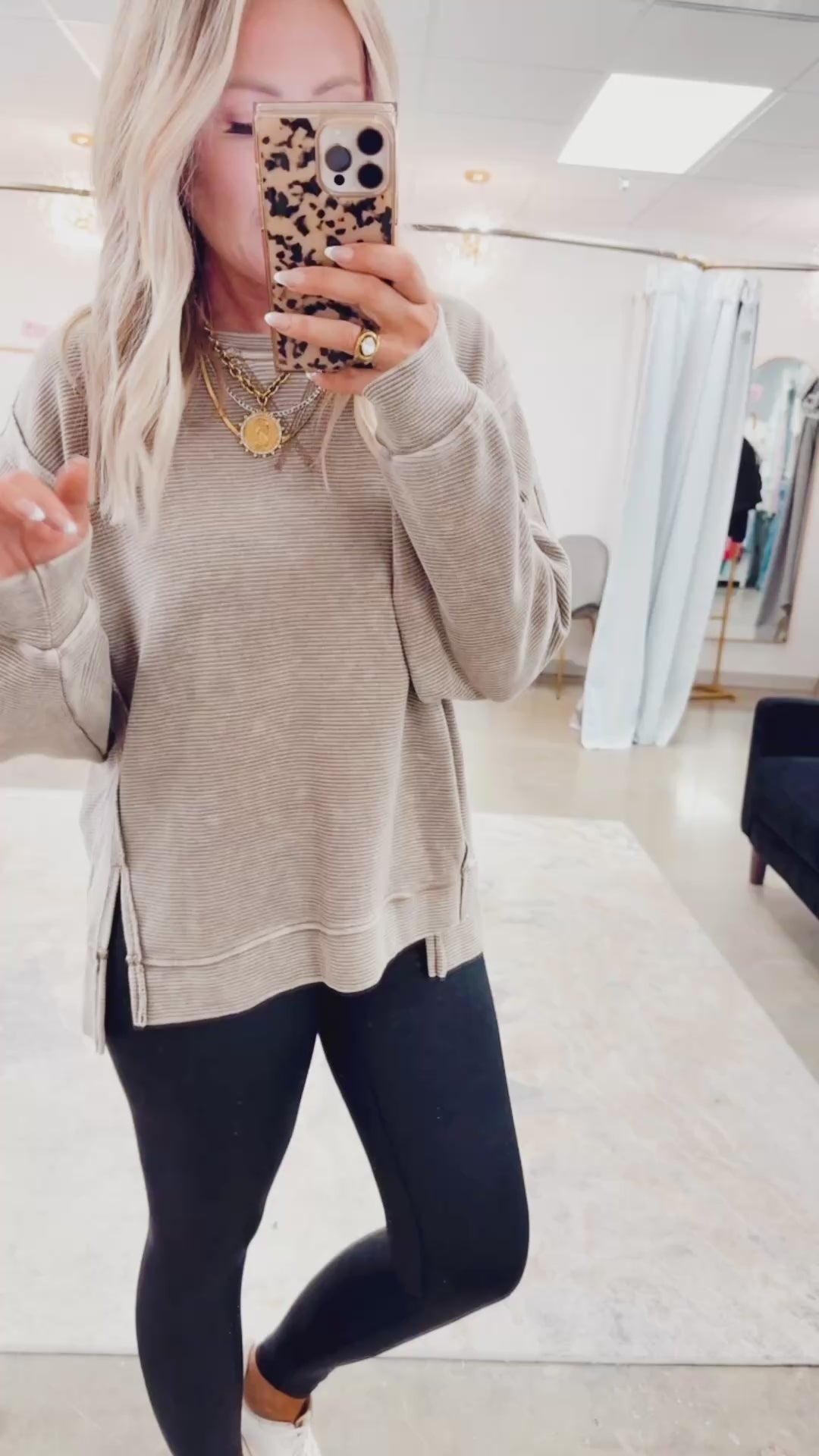 Urban Stitch Top-Brown