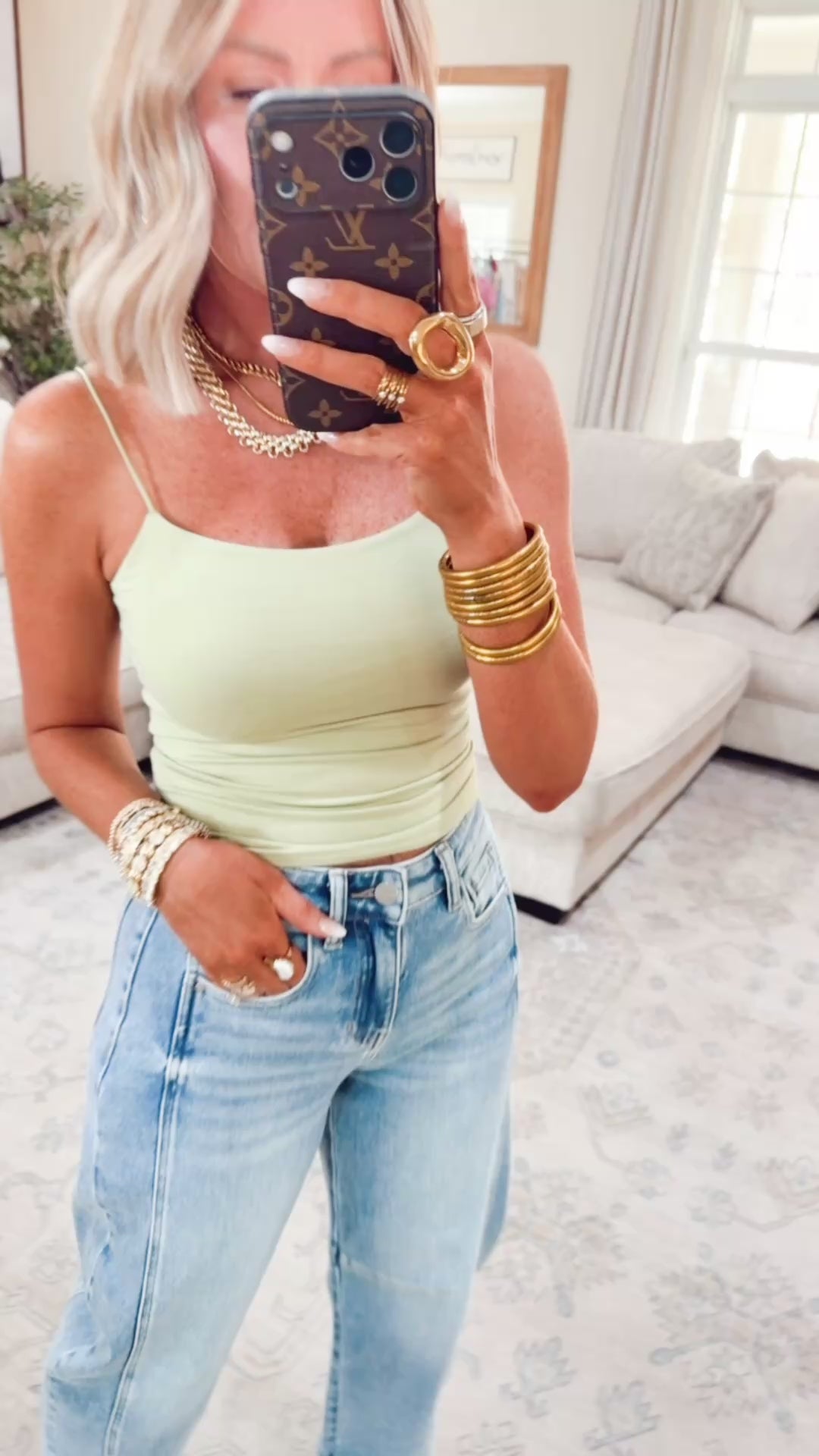 Basic Solid Cami-Sweet Pea