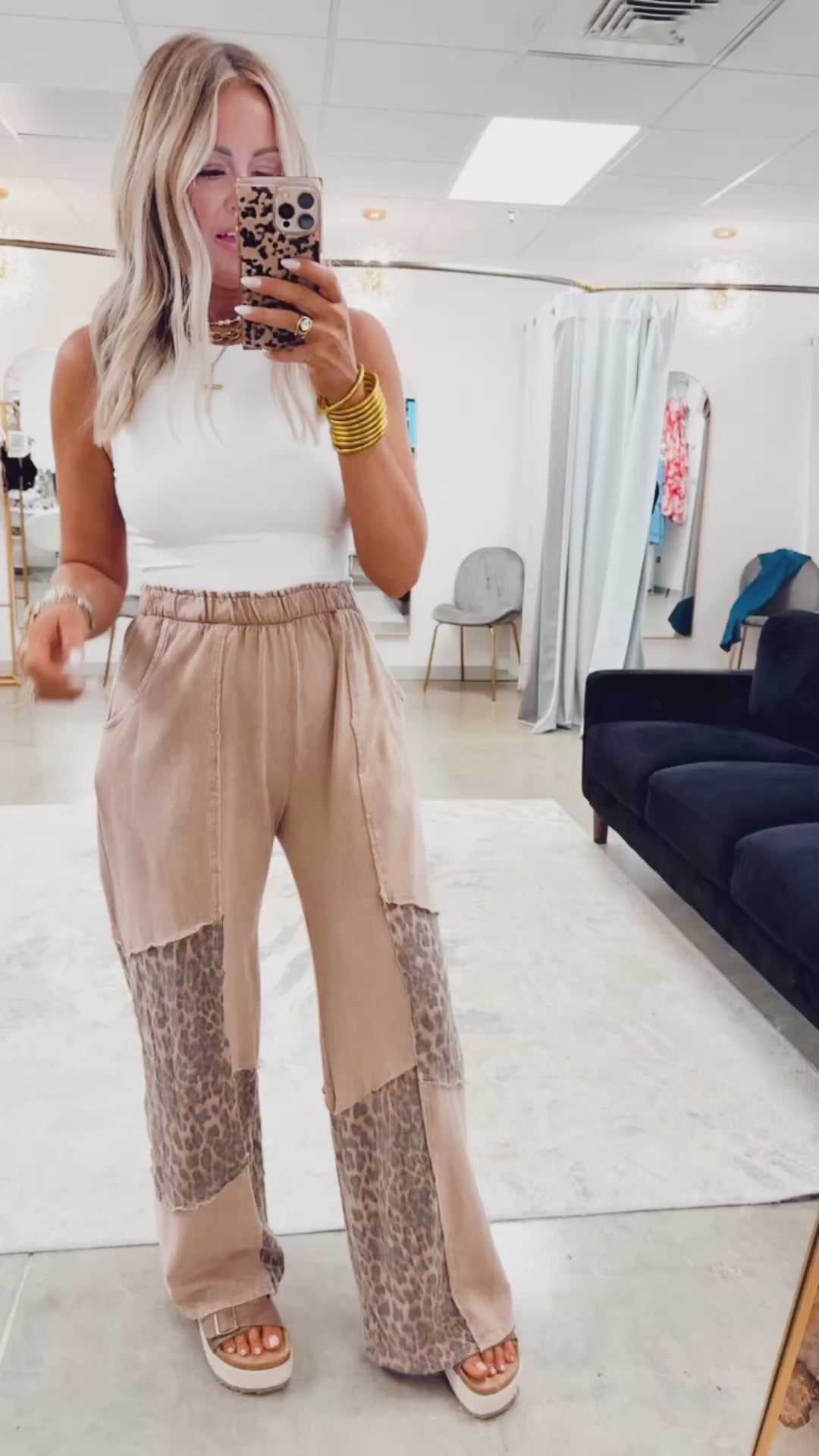 Wildside Patchwork Pants-Latte