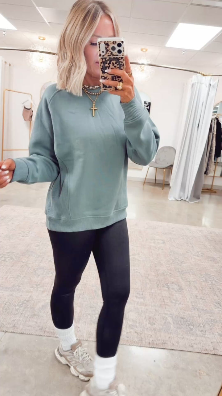 Ash Jade Plush Raglan Sweatshirt