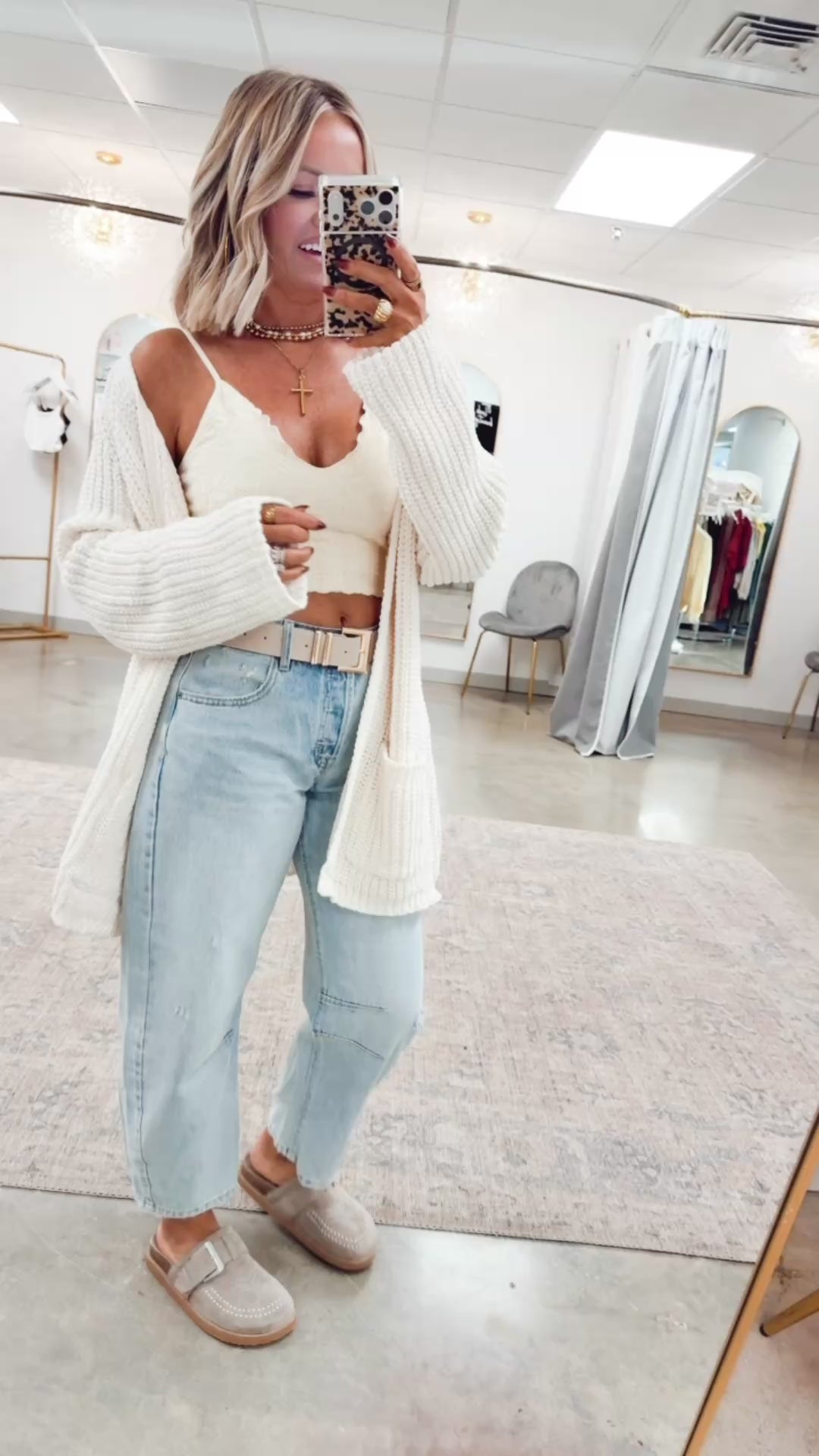 Hollow Pines Cardigan-Powder Cream