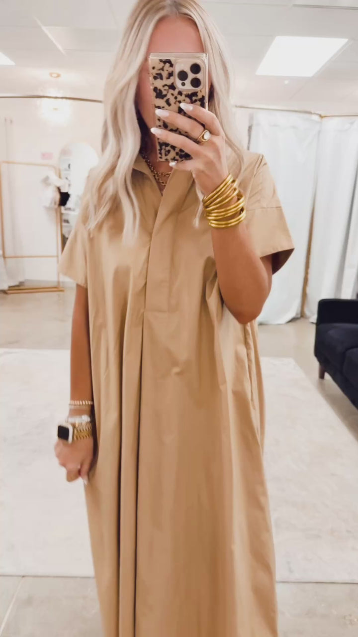 The Sienna Oversized Dress-Taupe