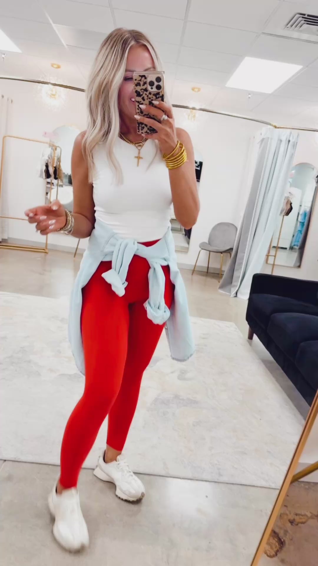 The Form Fit Leggings-Red