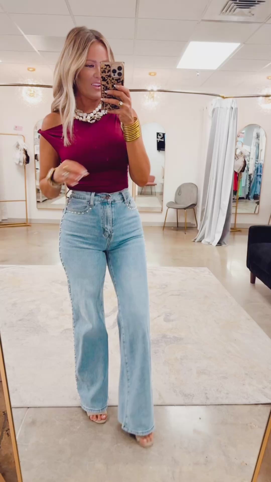 Nova Stud Wide Leg Jeans