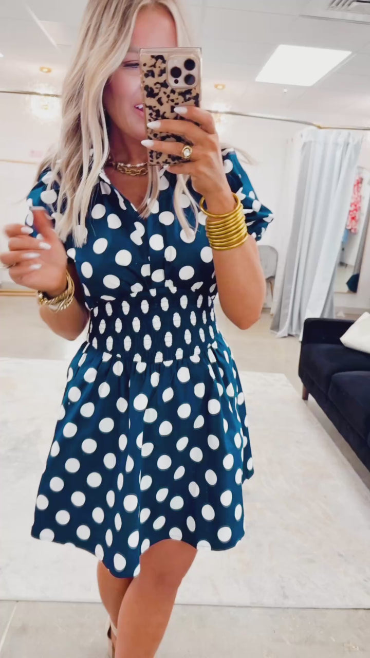 Polka Charm Mini Dress