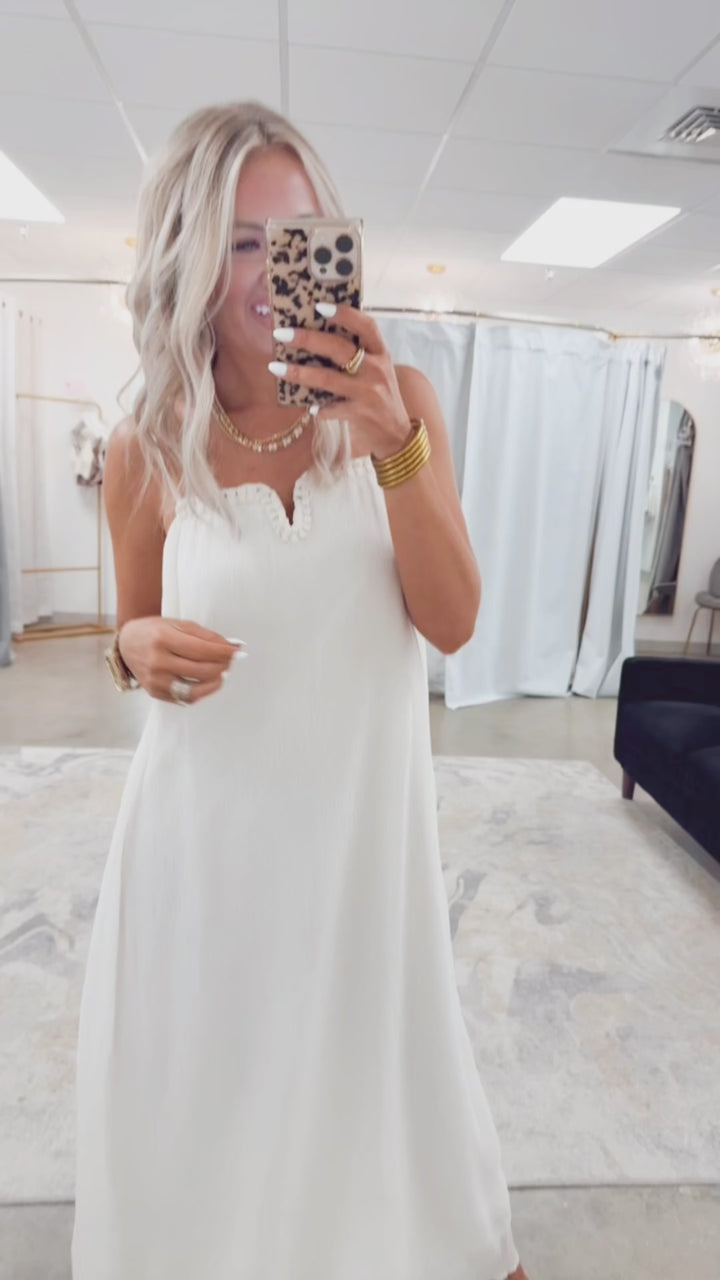 Summer Breeze Midi Dress-Ivory