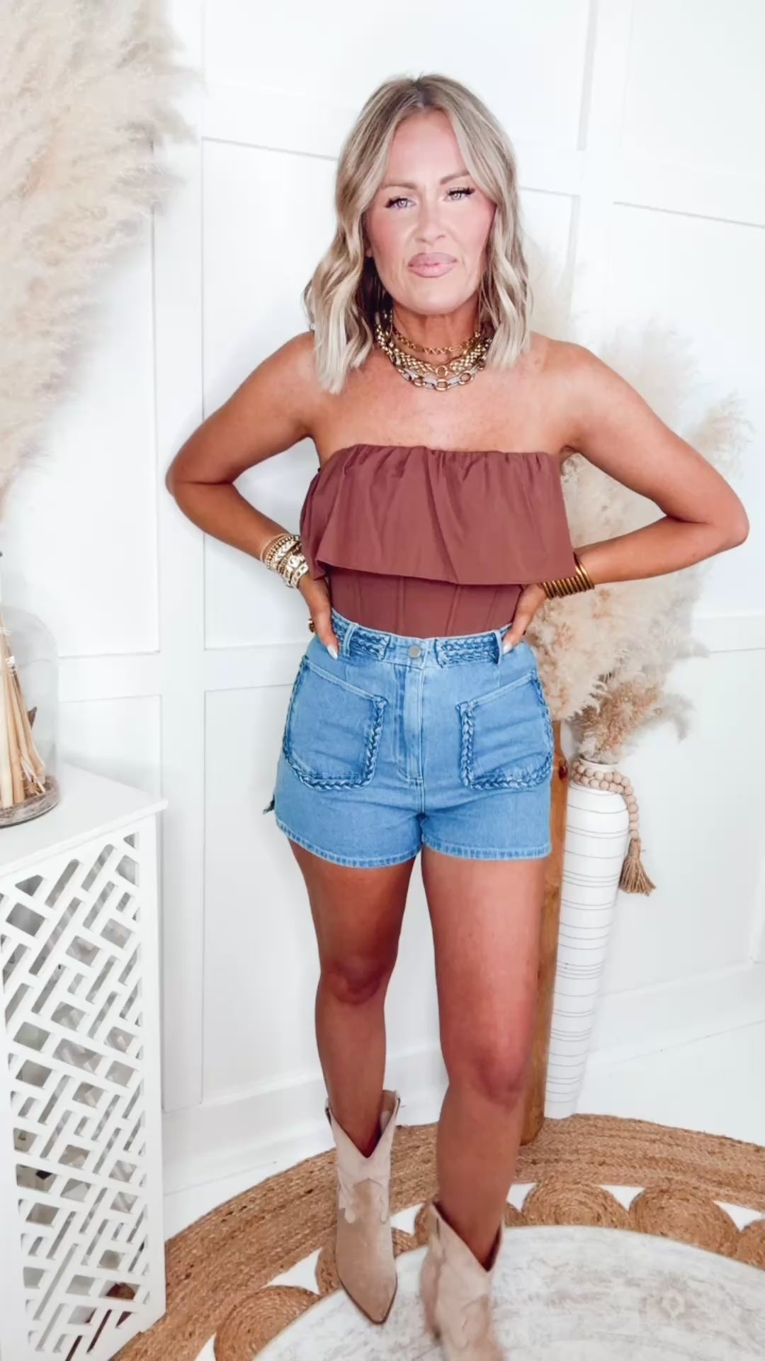 The Western Charm Corset Top-Cafe