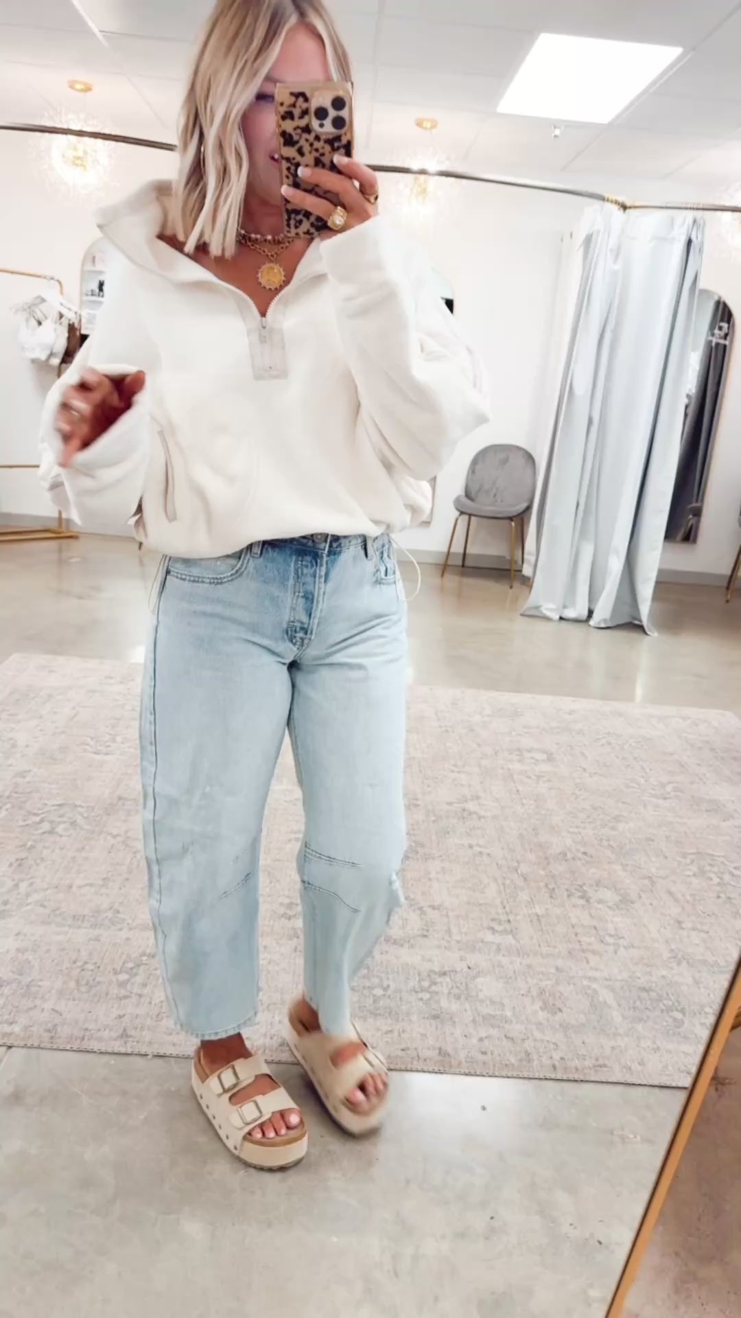 Demi Half-Zip Pullover Jacket-Ivory