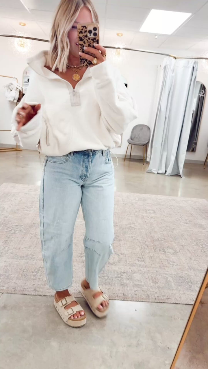 Demi Half-Zip Pullover Jacket-Ivory