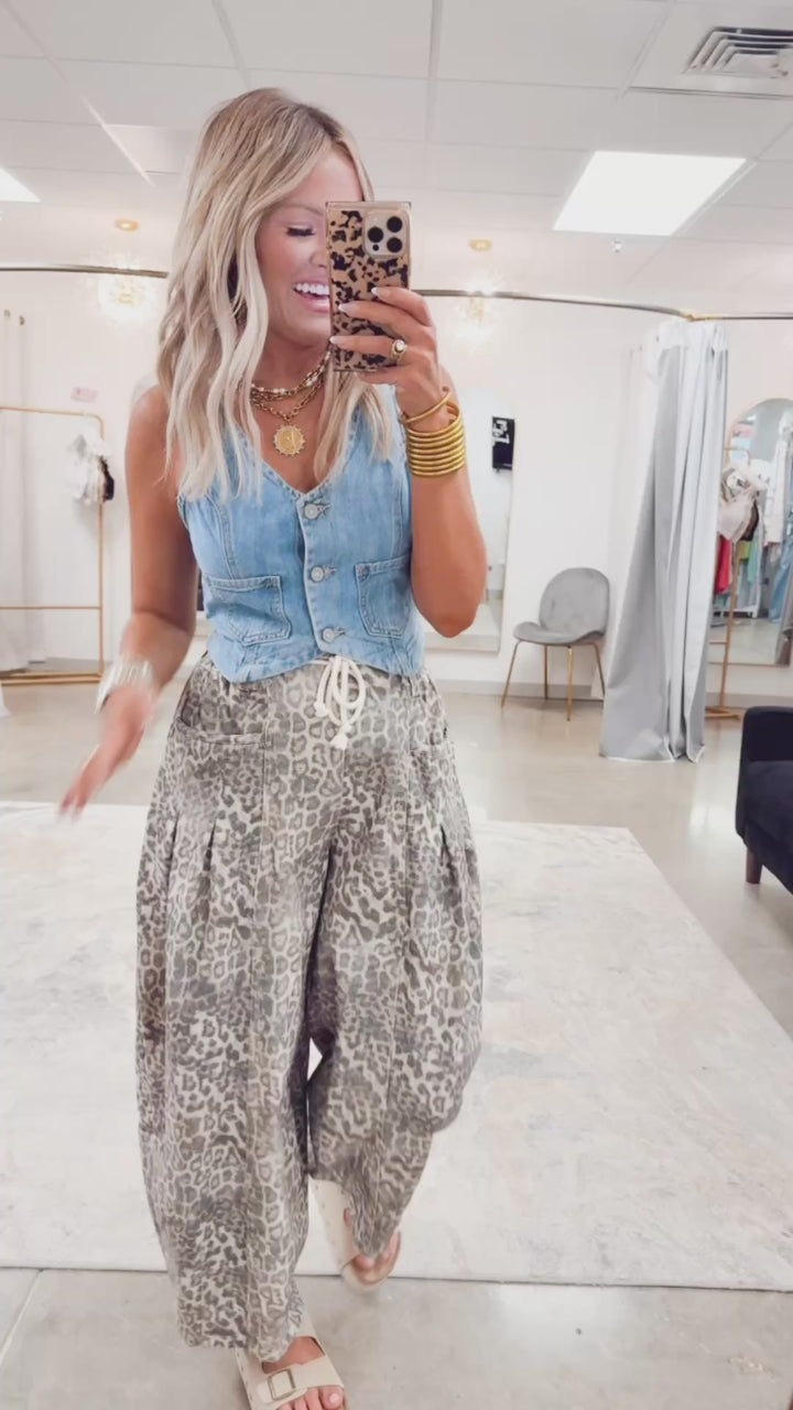 Stella Leopard Barrel Jeans