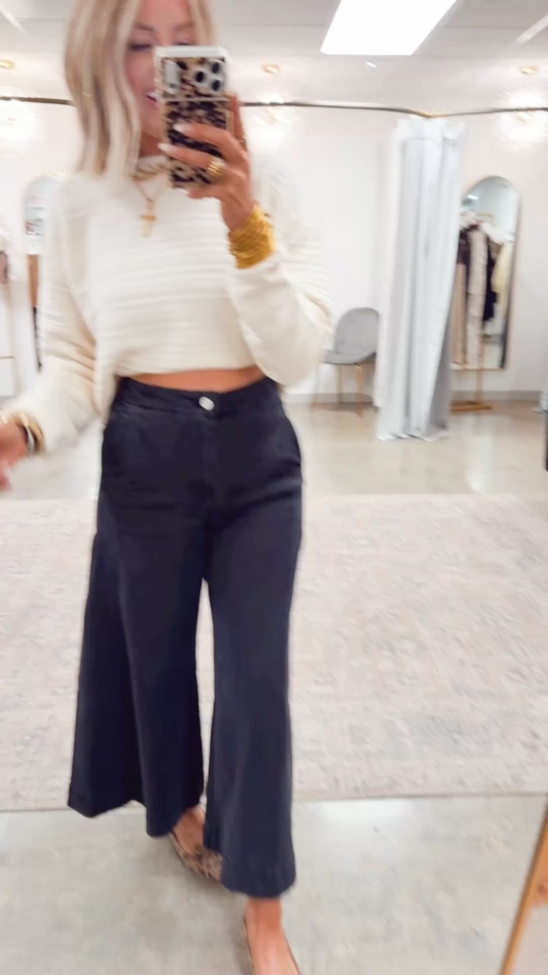 The Arden Wide Gaucho Denim- Black