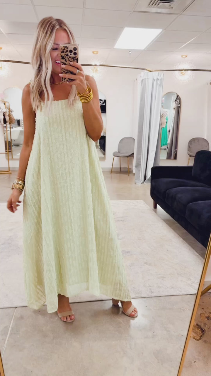 Soleil Texture Maxi Dress-Sage