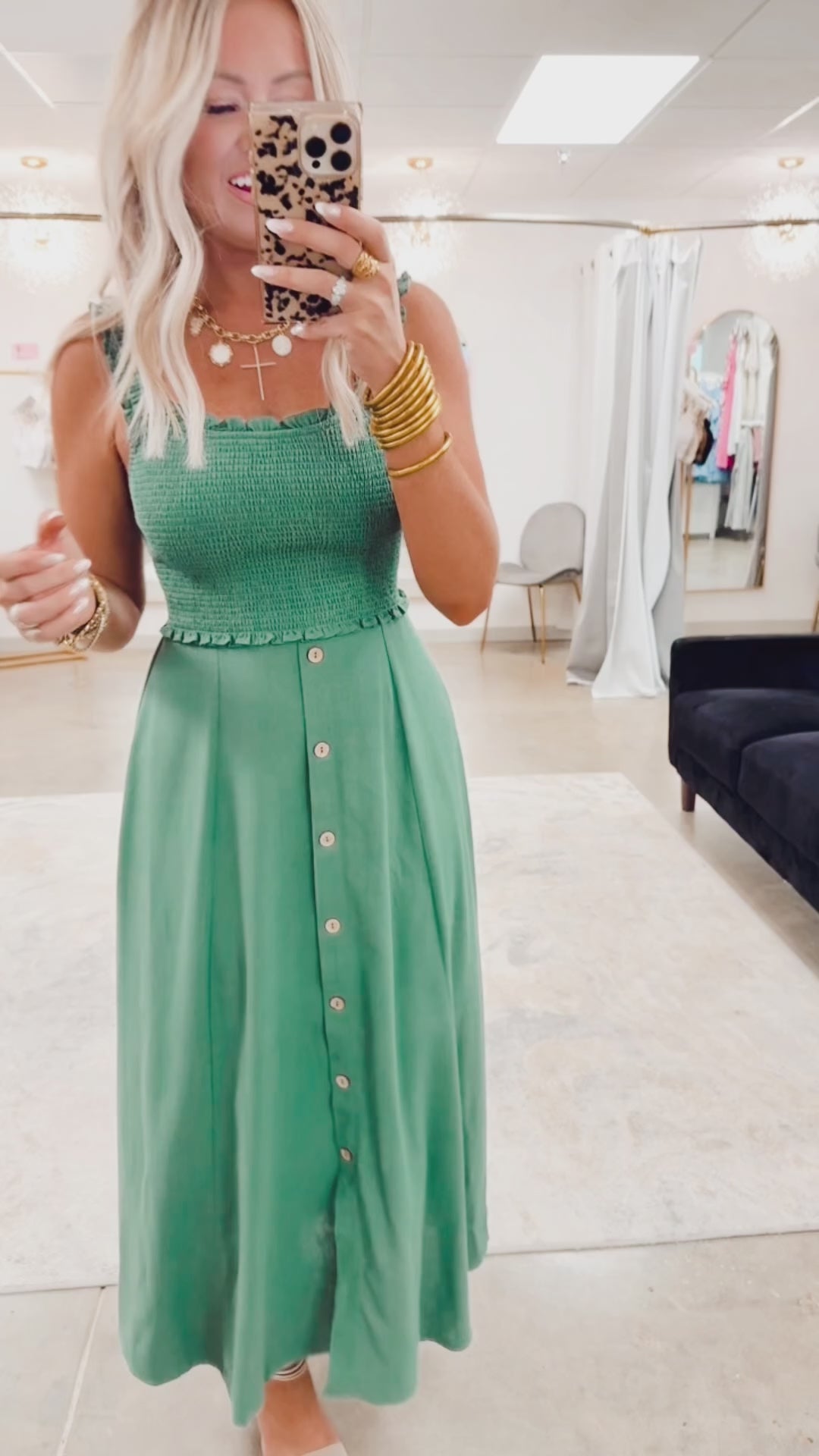 The Clara Smocked Midi Dress
