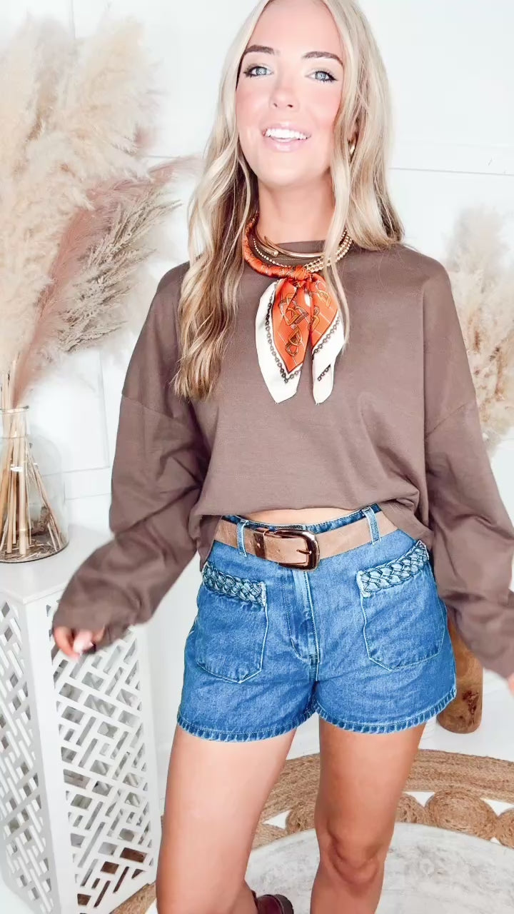 The She’s a Staple Long Sleeve Tee-Brown