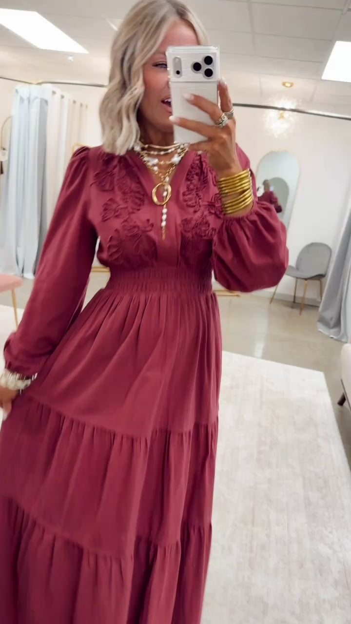 The Maison Bloom Maxi-Burgundy