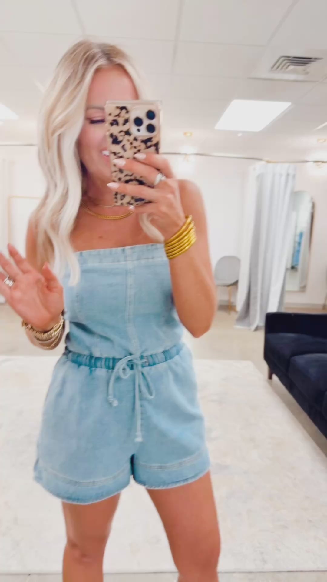 Dylan Tube Top Denim Romper