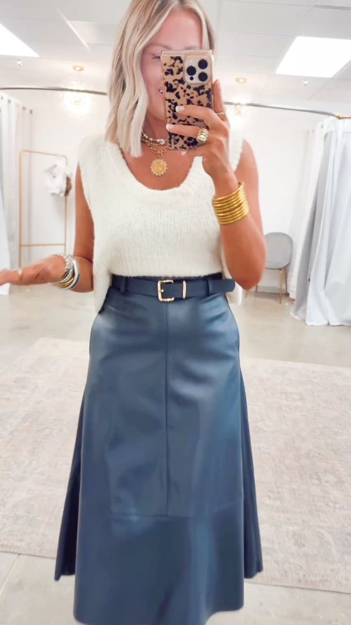 Charlotte Rae Midi Skirt-Midnight