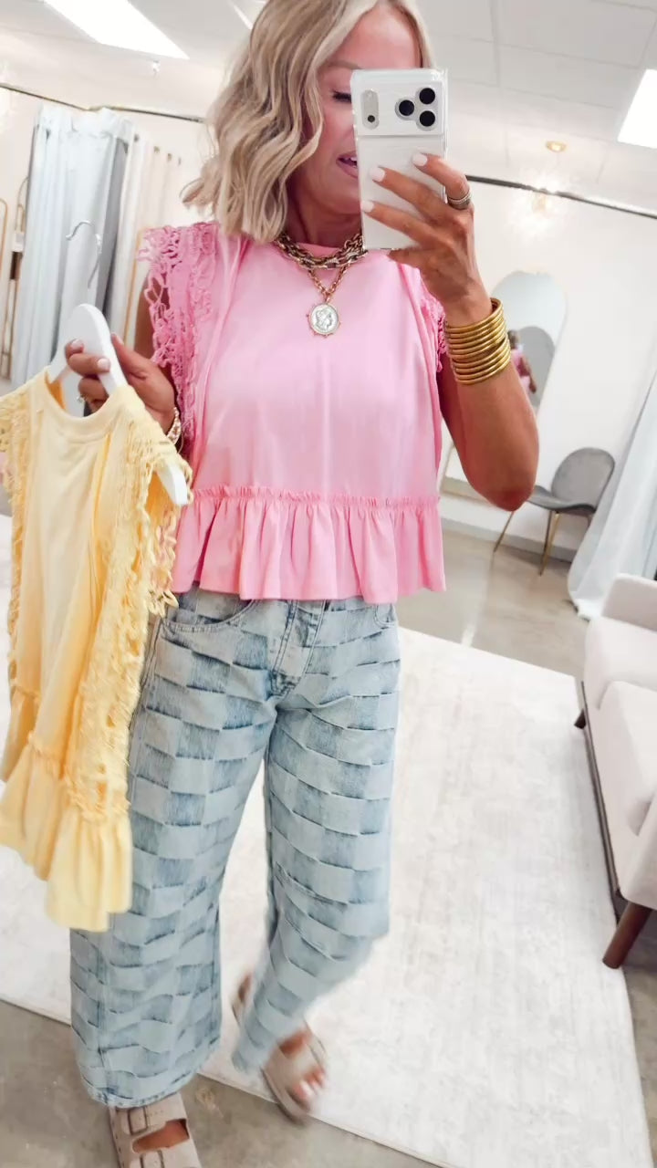 Wisteria Lace Top-Butter Yellow