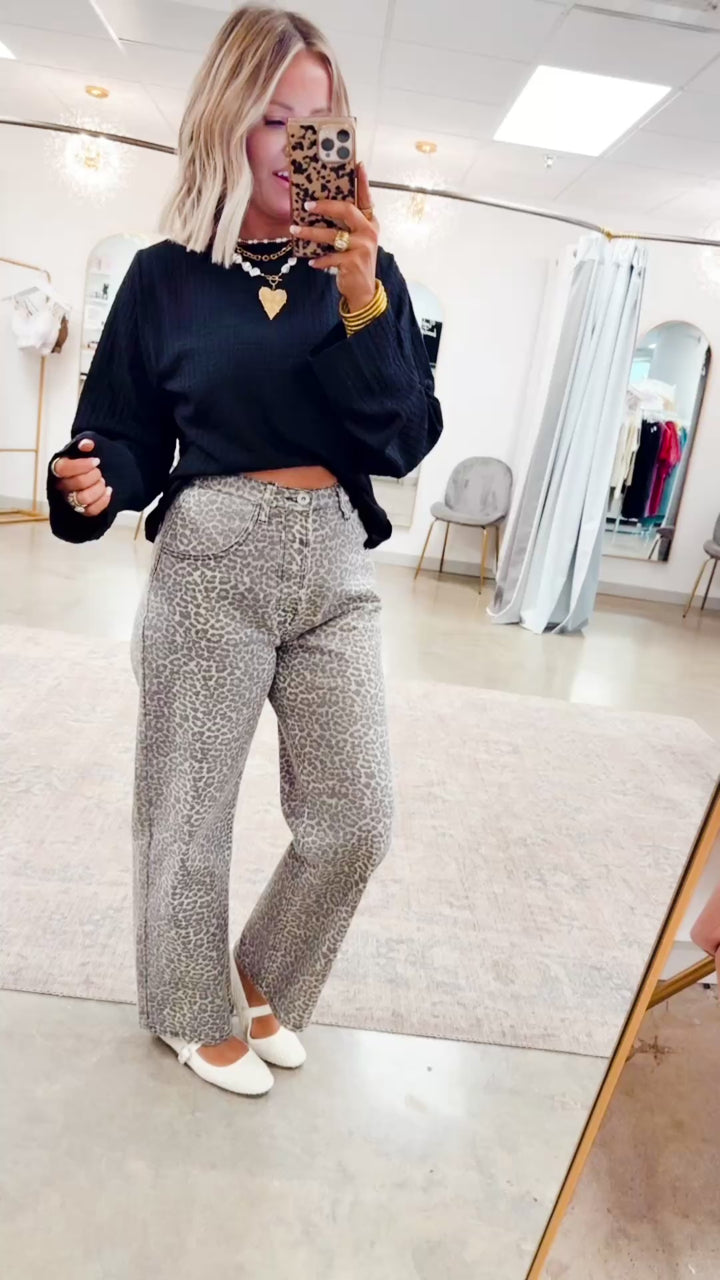 Roam Free Leopard Jeans