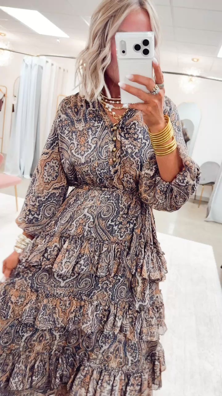 The Adeline Paisley Print Dress