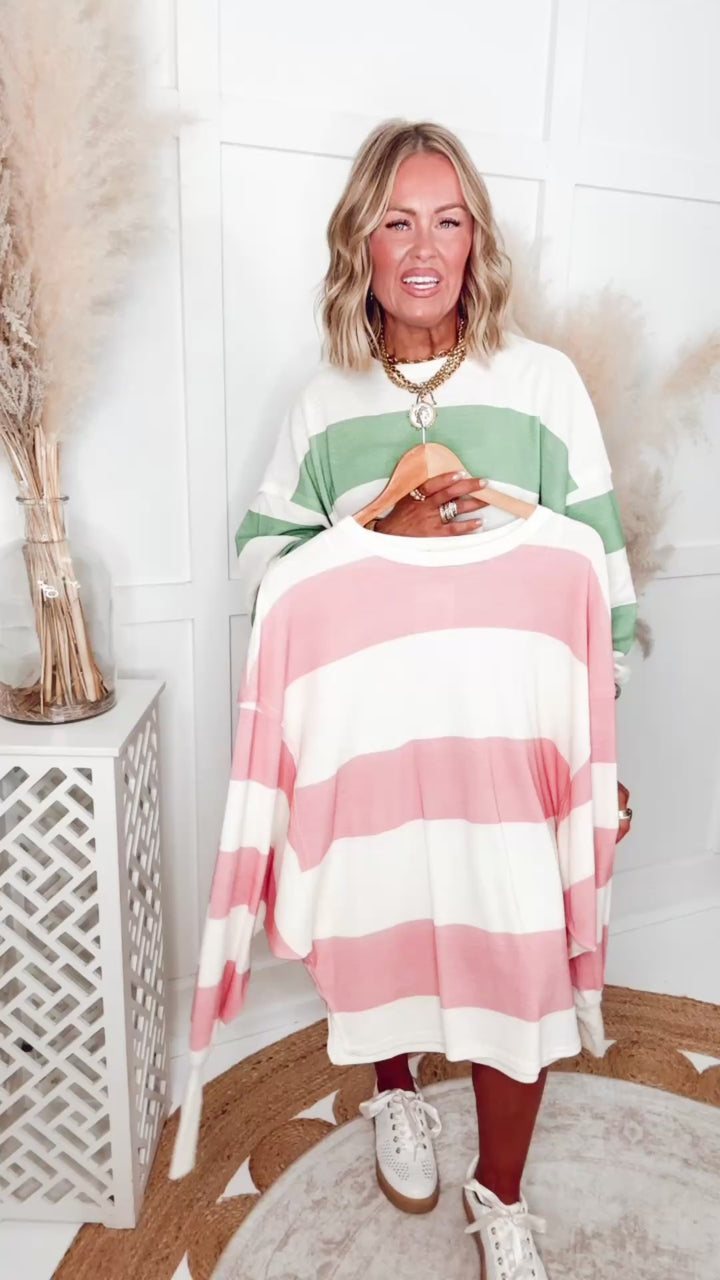The Bare Coast Pullover-Green/Cream