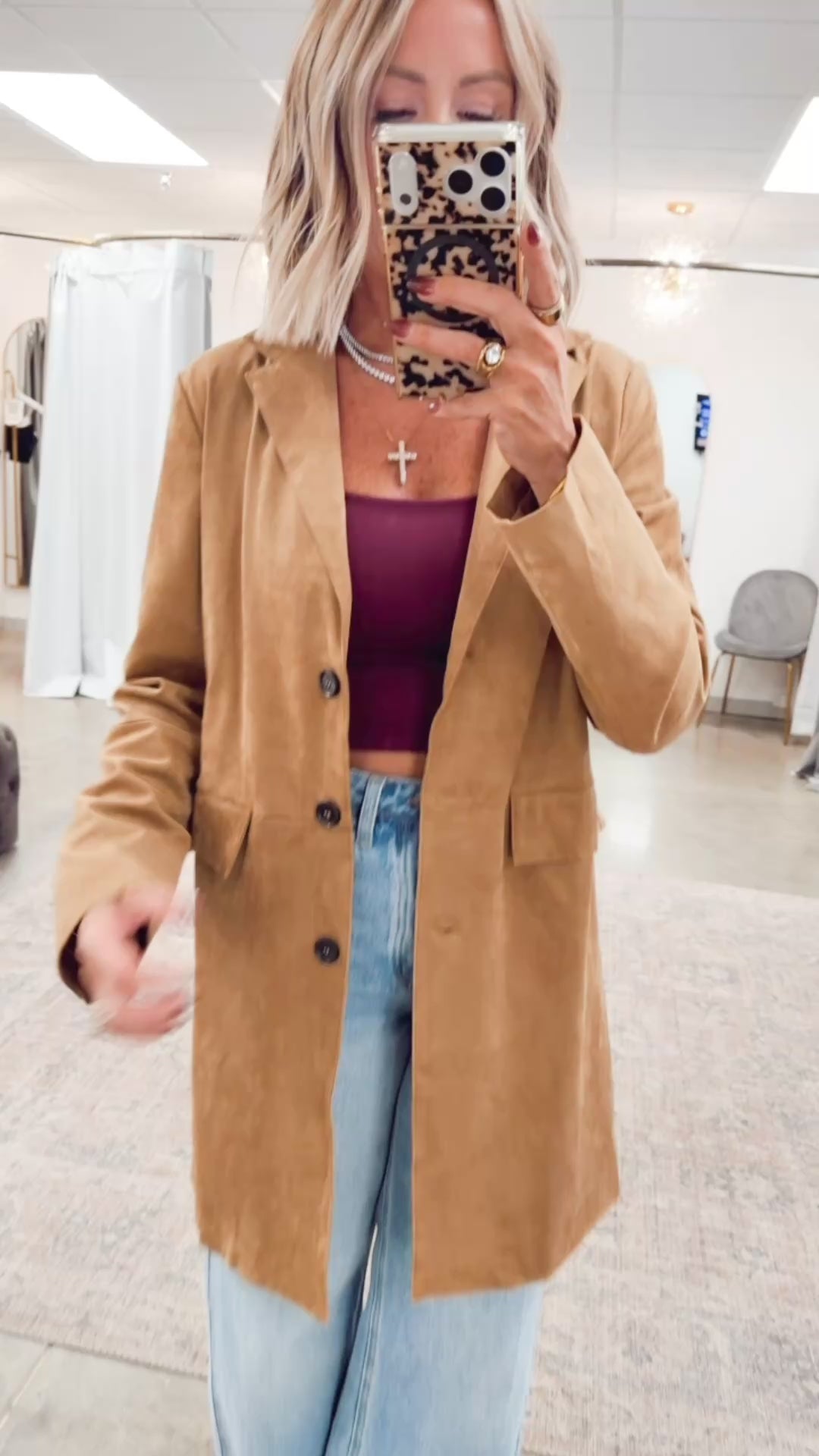 Demi Collared Jacket-Tan