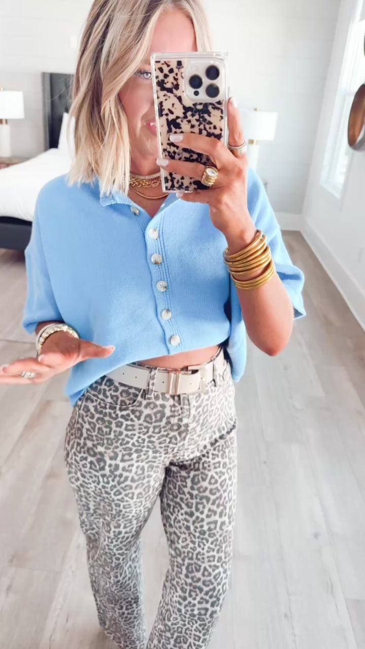 The Windsor Button Up Top-Blue