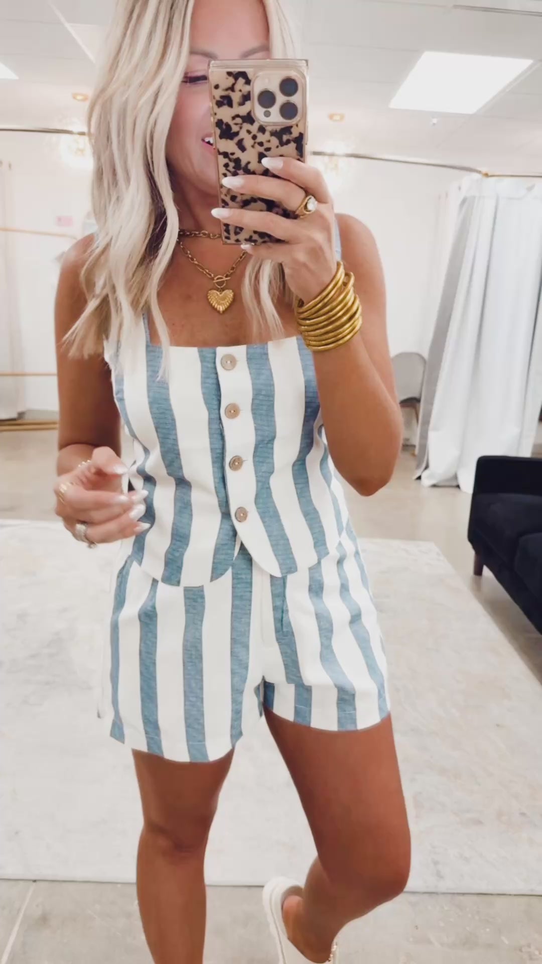 The Stripe Linen Blend Set