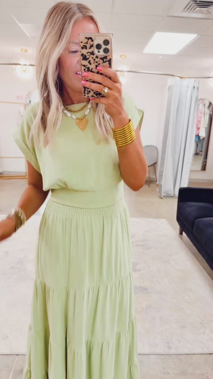 Sun Kissed Skirt Set-Key Lime