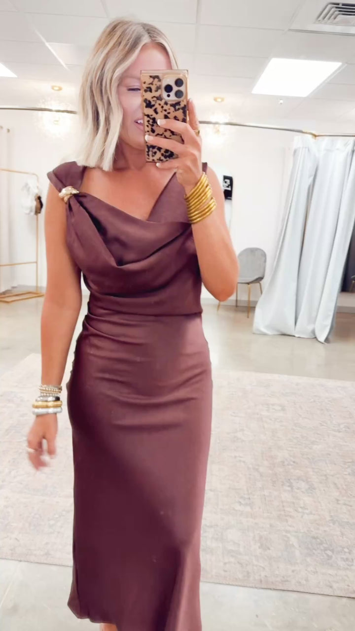 The Fiora Midi Dress-Dark Fig